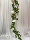 White Artificial Rose Garland, Silk Flower Vines for Wedding