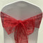 Organza Embroided Sash - Red
